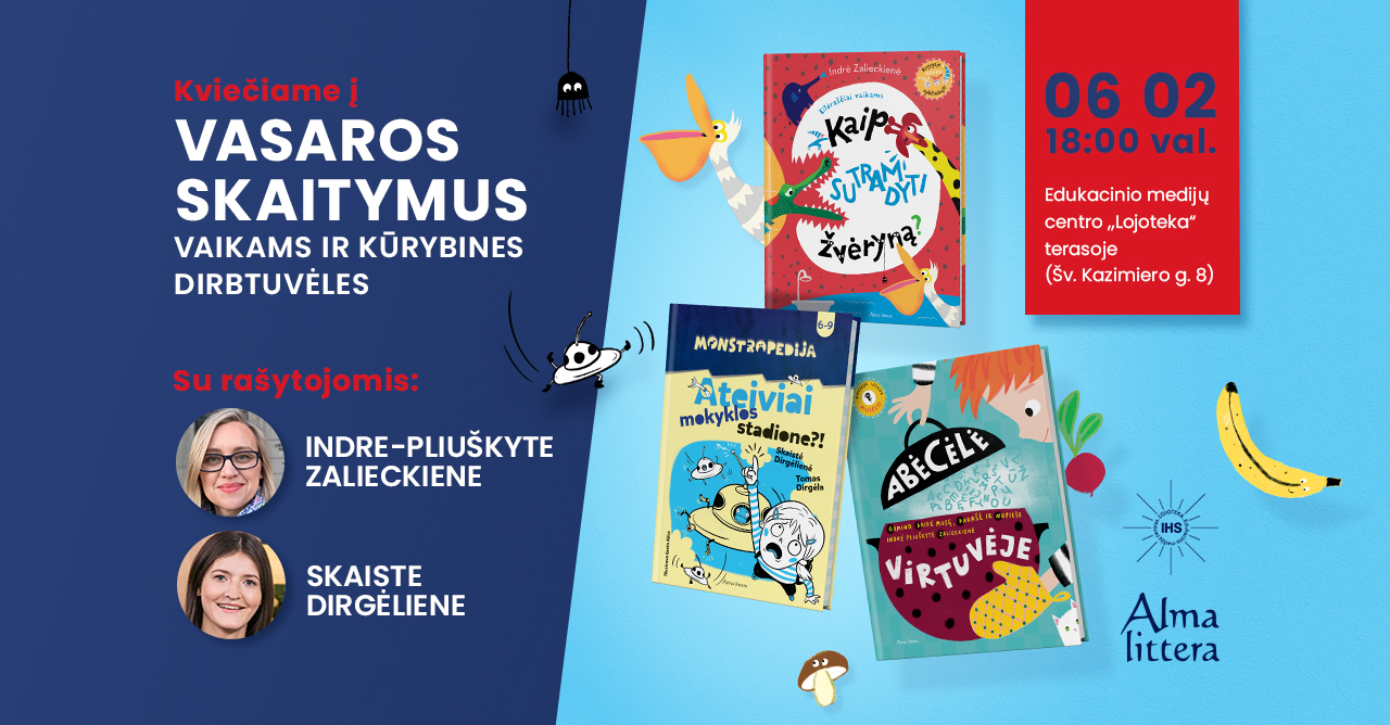 Vasaros skaitymai vaikams ir kūrybinės dirbtuvėlės